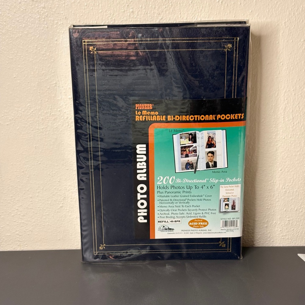 Pioneer Photo Album Unisex OS Navy Blue Like New 200 Pocket 4x6 Refill BP-200